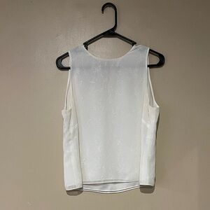 Rena Rowan Ivory A Line Key Hole Back Sleeveless Beaded Floral Design Size 12
